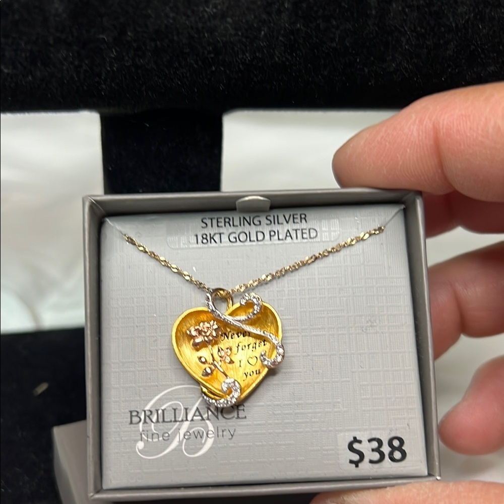 Gold and Silver Heart Necklace